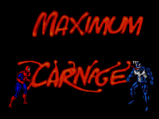 Spiderman/Venom Maximum Carnage [Grey] title screen for Super Nintendo